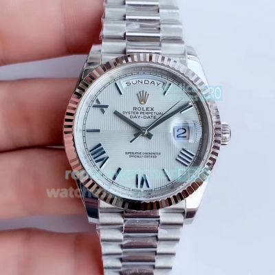 Noob Replica Rolex Day-Date II 41mm Swiss ETA3255 SS Ice Blue Quadrant Motif